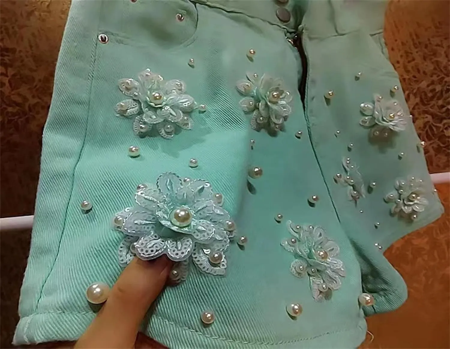 Womens Embroidery Denim Shorts Spring Summer High Waist Vintage Boho Chic Style