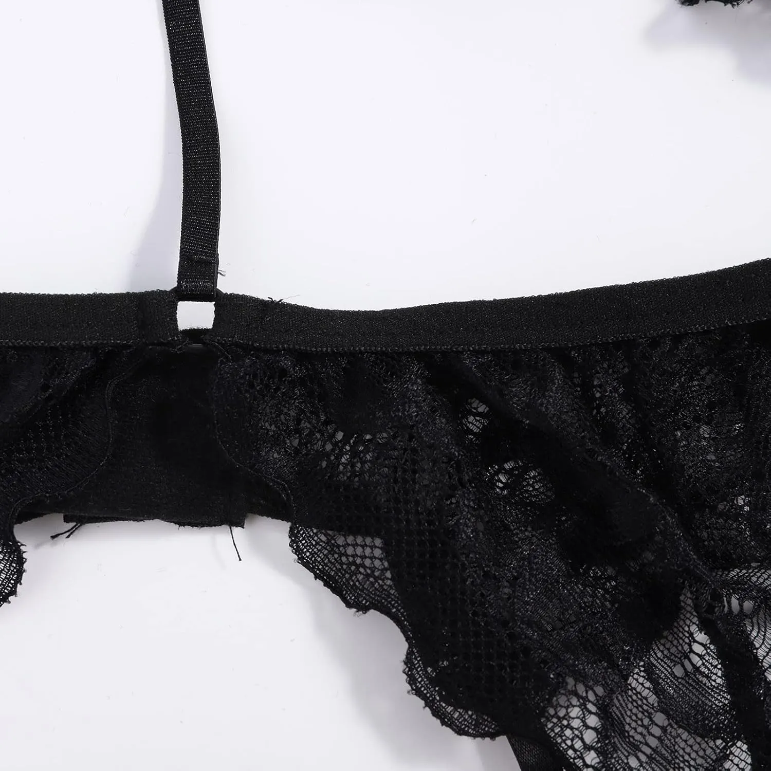Women's Sexy Sleepwear Set Floral Lace Adjustable Bralette with Garter Belts Thong Fashion Lightweight Love Lingerie