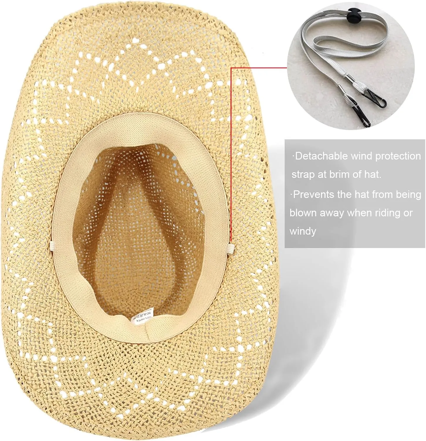 Women's Western Cowgirl Hat Men's Cowboy Hat Straw Cowboy Hat Woven Sun Hat Western HatUnique Two Decorative Bands