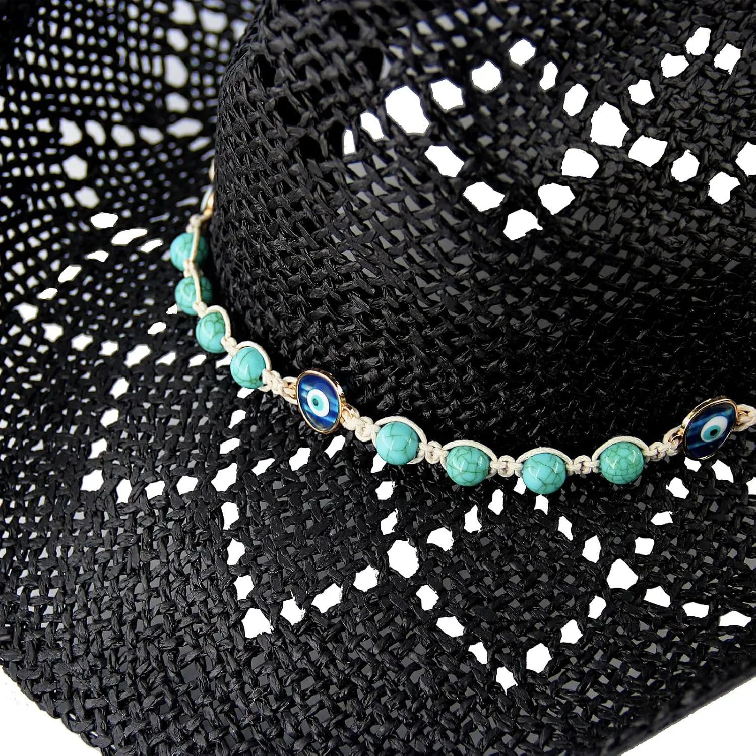 Women's Western Cowgirl Hat Men's Cowboy Hat Straw Cowboy Hat Woven Sun Hat Western HatUnique Two Decorative Bands