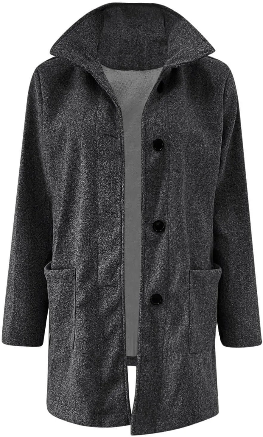 Wool Coats for Women 2024 Plus Size Casual Thicken Stand Collar Single Breasted Winter Jackets with Pockets Fashion