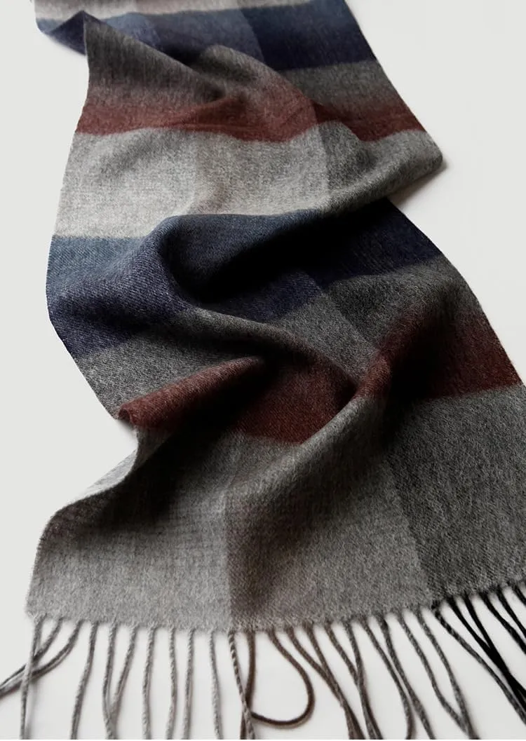Wool Scarf for Men, Scarves Winter Wool blend Cashmere,Lattice,Checker with Gift Box