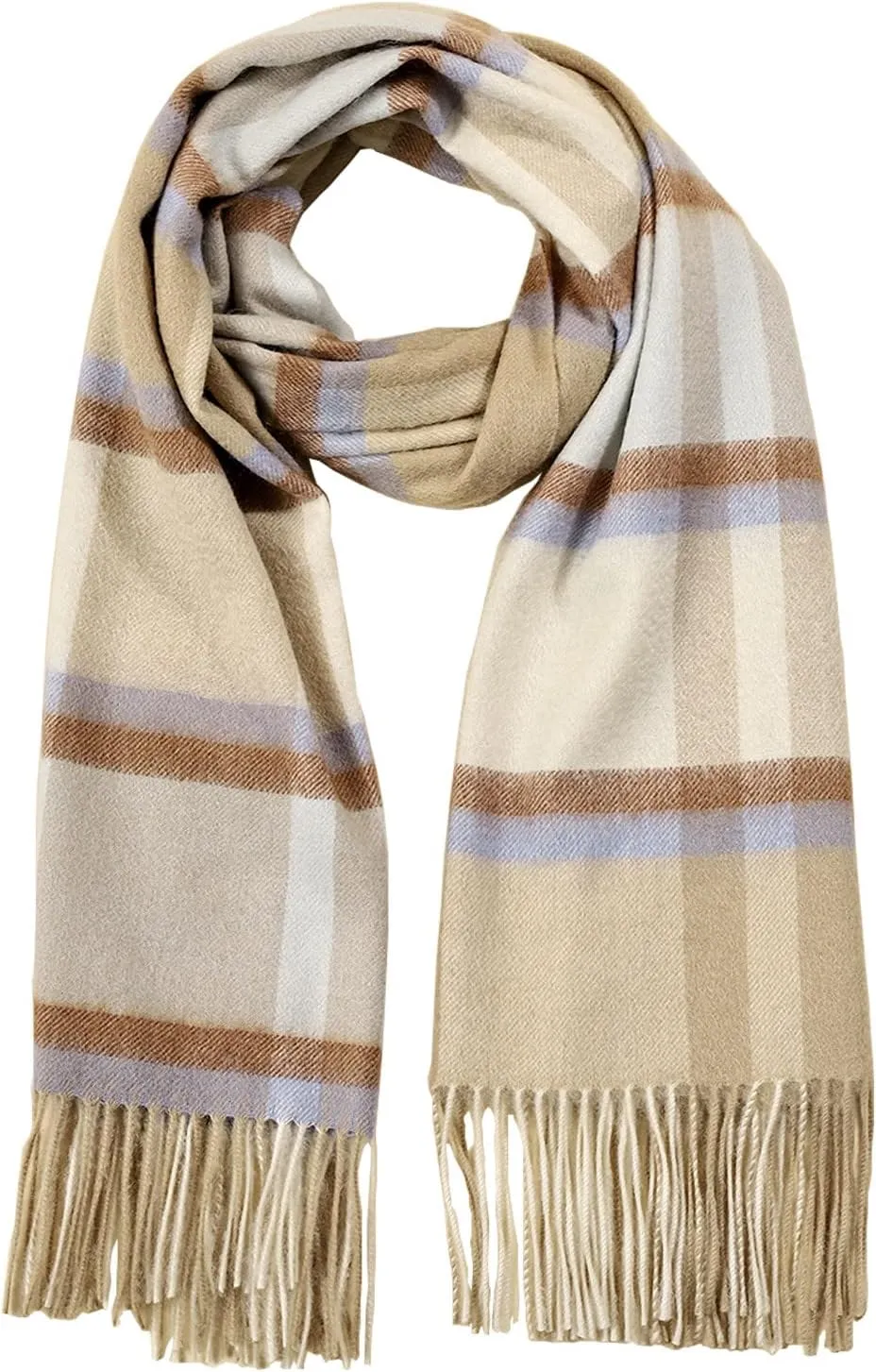 Wool Scarf For Women, Scottish Grid Pashmina Scarf,Women's Fashion Long Shawl, Winter Warm Lattice Large Scarf