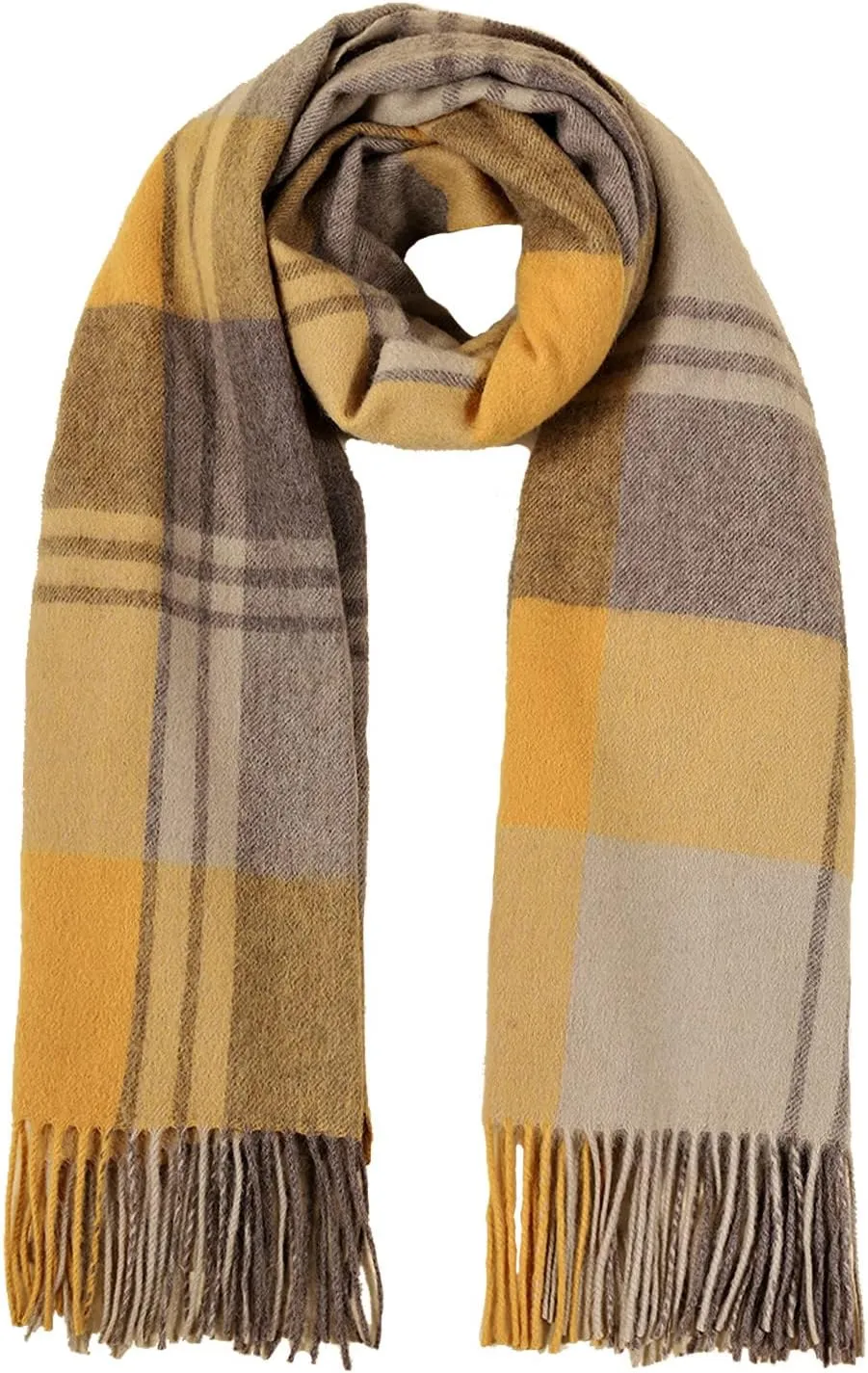Wool Scarf For Women, Scottish Grid Pashmina Scarf,Women's Fashion Long Shawl, Winter Warm Lattice Large Scarf