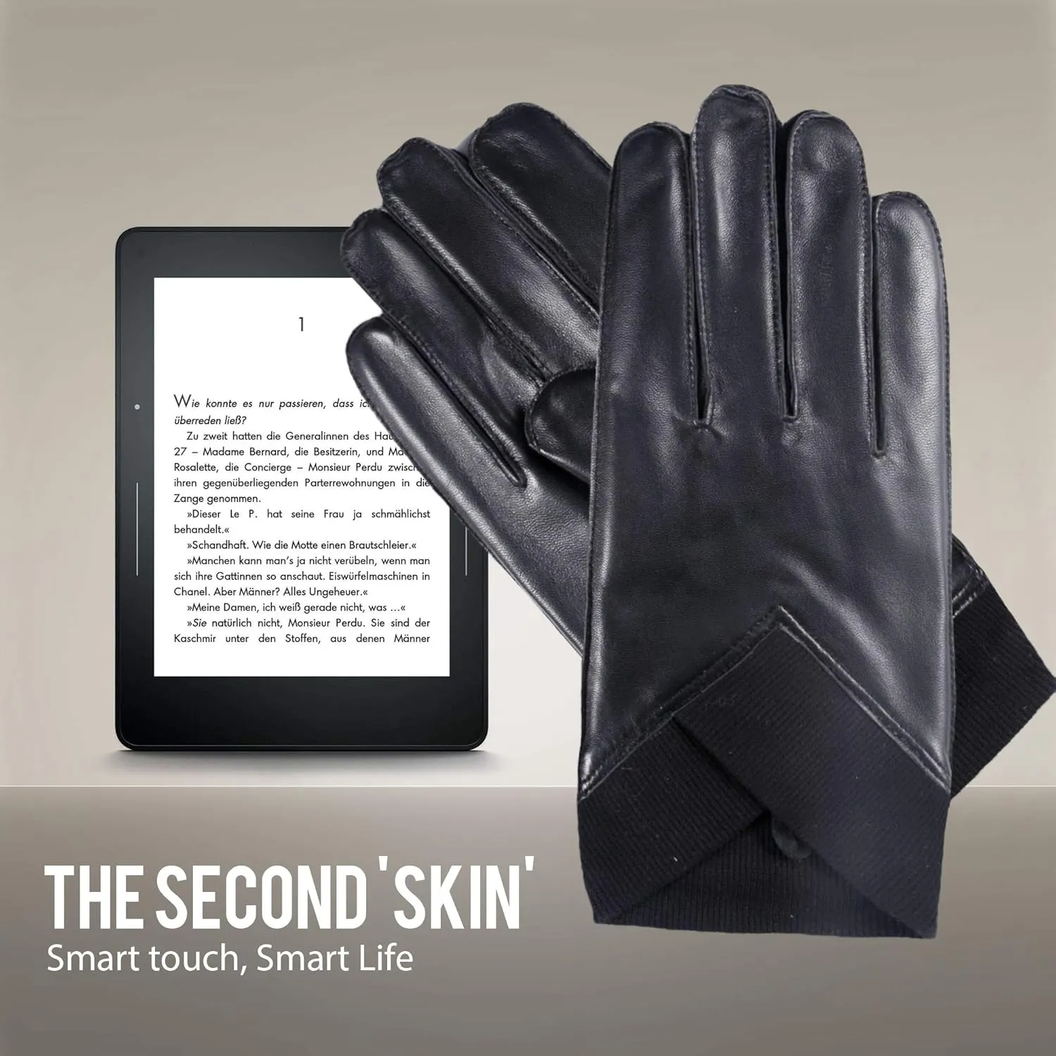 YISEVEN Men's Lambskin Leather Gloves Touchscreen